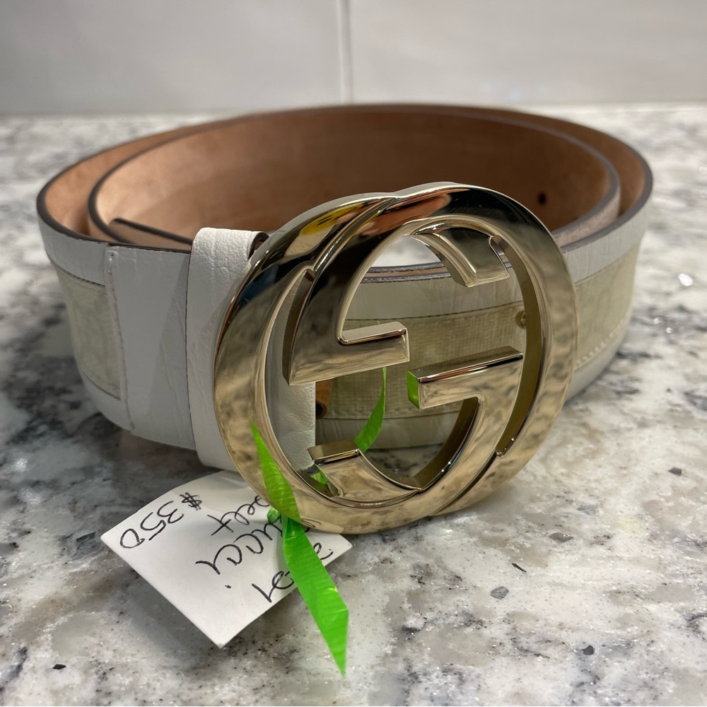 Gucci GG Supreme Monogram Niagara Lux Calfskin Interlocking G Belt